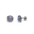 Konstantino Heonos Sterling Silver + 18K Yellow Gold + Turquoise Cufflinks I // Store Display