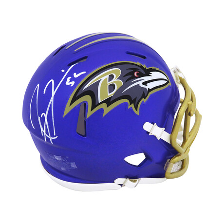 Ray Lewis // Signed Baltimore Ravens FLASH Riddell Speed Mini Helmet - (White Ink)