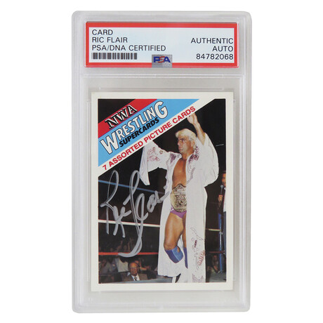 Ric Flair // Signed NWA 1988 Wonderama Wrestling Trading Card (PSA Encapsulated)