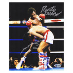 Sugar Ray Leonard & Roberto Duran Dual // Signed Boxing Action 8x10 Photo (Beckett)