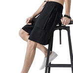 Wide Leg Linen Shorts // Black (L)