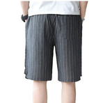 Drawstring Pinstripe Shorts // Gray (XL)