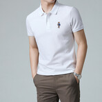 Bear Logo Polo // White (XS)
