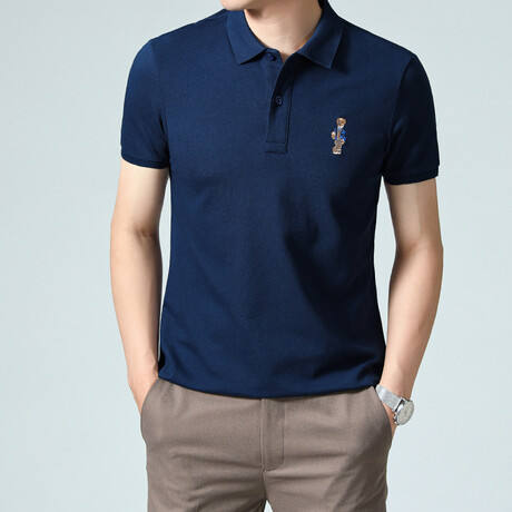 Bear Logo Polo // Royal Blue (XS)