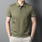 B Logo Polo // Army Green (S)