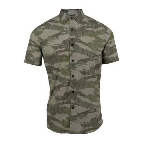 Scott Scribble Camo Short Sleeve Button Up // Olive (S)