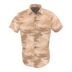 Scott Crane Camo Short Sleeve Button Up // Tan (XL)