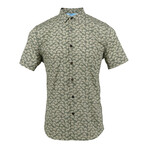 Scott Leaves Short Sleeve Button Up // Olive (S)