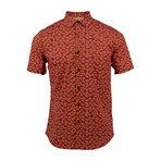 Scott Leaves Short Sleeve Button Up // Mulberry (S)