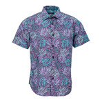 Scott Coral Shadow Short Sleeve Button Up // Purple (S)