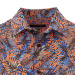 Scott Leaves Short Sleeve Button Up // Coral (XS)