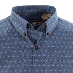 Tim Star Geo Short Sleeve Button Up // Indigo (XS)