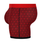 SHEATH 4.0 Men's Dual Pouch Boxer Brief // Red Flower of Life (Small)