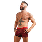 SHEATH 4.0 Men's Dual Pouch Boxer Brief // Red Flower of Life (Small)