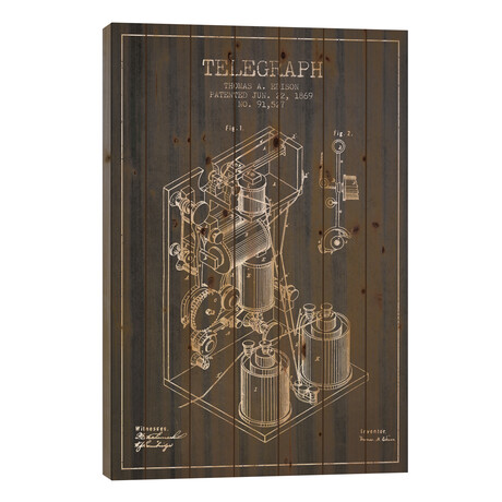 Telegraph Charcoal Patent Blueprint // Aged Pixel (26"H x 18"W x 1.5"D)