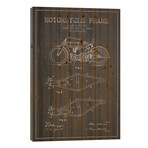 Allen A. Horton Motorcycle Frame Patent Sketch // Charcoal // Aged Pixel (26"H x 18"W x 1.5"D)