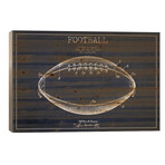 Football Navy Blue Patent Blueprint // Aged Pixel (18"H x 26"W x 1.5"D)