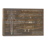 A-10 Thunderbolt II [Warthog] Airplane | Black // Action Blueprints (18"H x 26"W x 1.5"D)