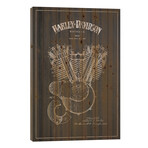 Harley-Davidson Charcoal Patent Blueprint // Aged Pixel (26"H x 18"W x 1.5"D)