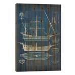 Antique Ship Blueprint I // Vision Studio (26"H x 18"W x 1.5"D)