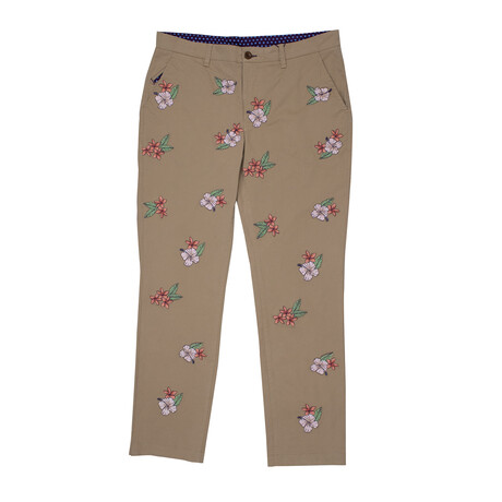 Charles Flower Embroidery  Men's Trousers // Sand (30W/32L)