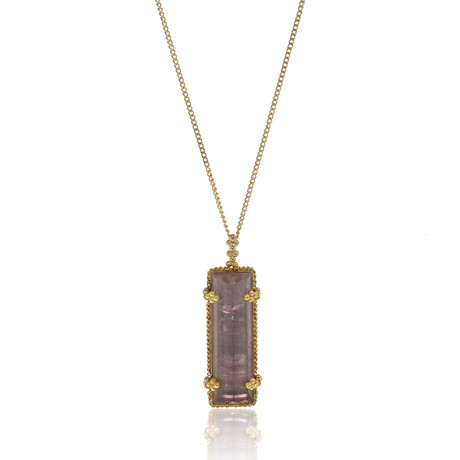 Amáli 18K Yellow Gold Tourmaline Pendant Necklace // 16"- 18" // Store Display