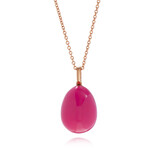 Fabergé Essence 18K Rose Gold Neon Pink Lacquer Pendant Necklace // 19" // Store Display