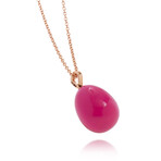 Fabergé Essence 18K Rose Gold Neon Pink Lacquer Pendant Necklace // 19" // Store Display