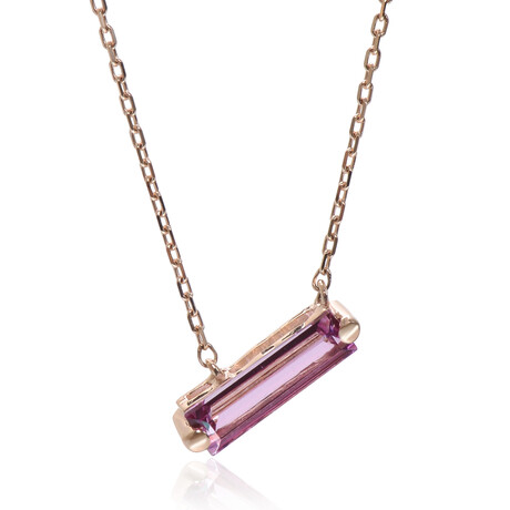 14K Gold Pink Topaz Pendant Necklace
