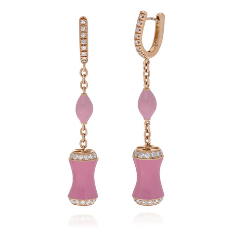 Zydo 18K Rose Gold Diamond Drop Earrings // Store Display