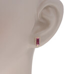 Suzanne Kalan 14K Rose Gold Diamond + Pink Topaz Stud Earrings // Store Display
