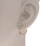 Suzanne Kalan 14K Rose Gold Diamond + Morganite Topaz Hoop Earrings // Store Display