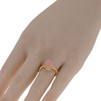 Luca Carati 18K Yellow Gold Diamond + Pink Quartz Ring // Ring Size: 6.75 // Store Display
