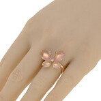 Mimi Milano Mila 18K Rose Gold Pink Quartz + Diamond Statement Ring // Ring Size: 6.75 // Store Display