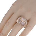 Juliet 18K Rose Gold Pink Quartz + Sapphire Cocktail Ring // Ring Size: 7.75 // New