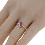 Suzanne Kalan 14K Rose Gold Diamond + Pink Topaz Ring // Ring Size: 6.5 // Store Display