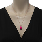 Fabergé Essence 18K Rose Gold Neon Pink Lacquer Pendant Necklace // 19" // Store Display