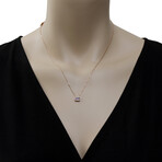 SSuzanne Kalan 14K Rose Gold Diamond + Rose de France Pendant Necklace // 16" - 18" // Store Display