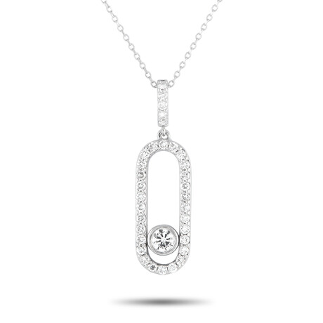 LB Exclusive // 18K White Gold Diamond Pendant Necklace // 16" // New