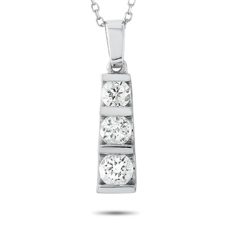 LB Exclusive // 14K White Gold Diamond Pendant Necklace // 15" // New