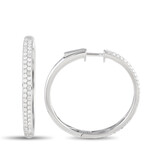 LB Exclusive // 14K White Gold Diamond Hoop Earrings // New