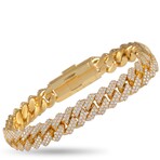 LB Exclusive // 14K Yellow Gold Diamond Cuban Link Bracelet // 8" // New