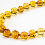 Genuine Polished Golden Amber Beaded Necklace // 12mm Beads