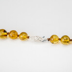 Genuine Polished Golden Amber Beaded Necklace // 12mm Beads