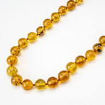 Genuine Polished Golden Amber Beaded Necklace // 12mm Beads