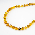 Genuine Polished Golden Amber Beaded Necklace // 8mm Beads