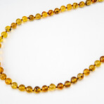 Genuine Polished Golden Amber Beaded Necklace // 8mm Beads