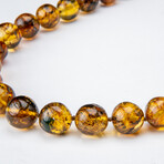 Genuine Polished Golden Amber Beaded Necklace // 15mm Beads