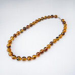 Genuine Polished Golden Amber Beaded Necklace // 15mm Beads