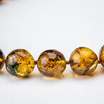 Genuine Polished Golden Amber Beaded Necklace // 15mm Beads